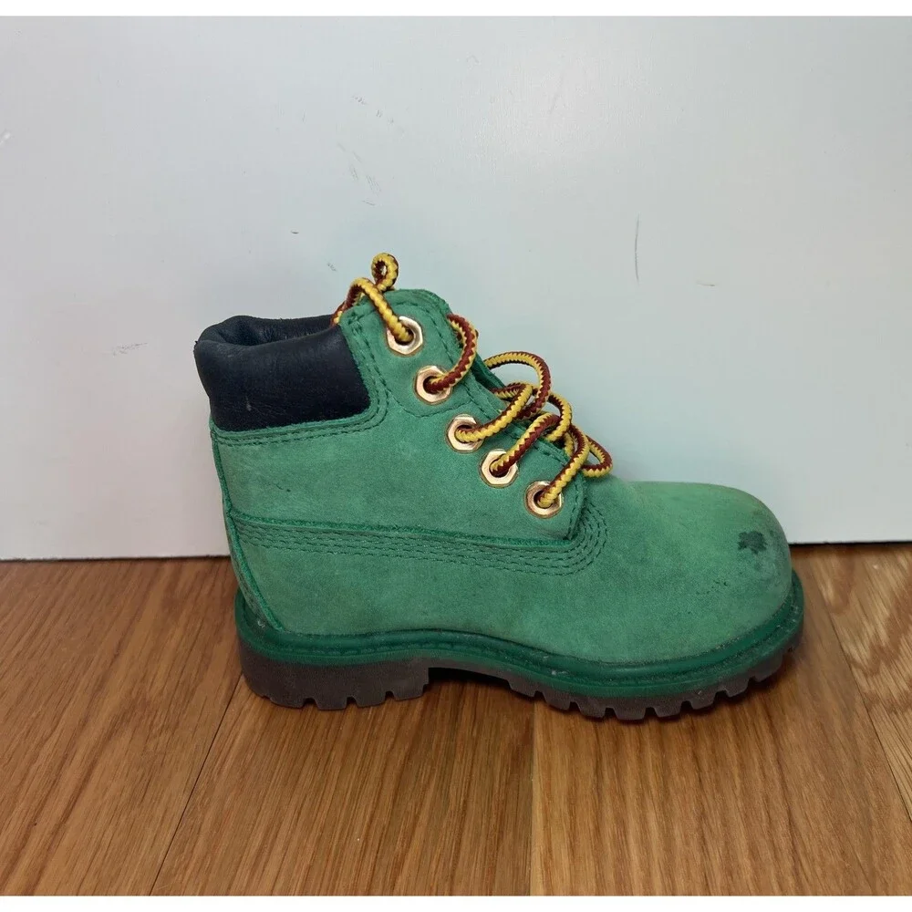 Timberland Boots Toddler Boys Size 5 Green Nubuck Lace Up Hiking Bootie